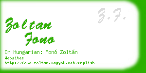 zoltan fono business card